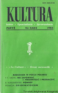 Kultura : Paryż Nr 5/452 1985 : Szkice-Opowiadania-Sprawozdania : P.P. Ursyn, B. Korzeniowski  / Praca zbiorowa  