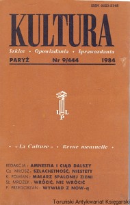 Kultura : Paryż Nr 9/444 1984 : Szkice-Opowiadania-Sprawozdania : Cz. Miłosz, K. Pomian, Sł. Mrożek, P. Przegorzan  / Praca zbiorowa  