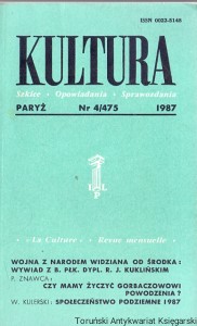 Kultura : Paryż Nr 4/475 1987 : Szkice-Opowiadania-Sprawozdania : P. Znawca, W. Kulerski  / Praca zbiorowa  