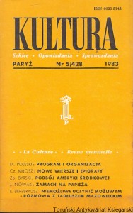 Kultura : Paryż Nr 5/428 1983 : Szkice-Opowiadania-Sprawozdania : M. Poleski, Cz. Miłosz, Zb. Byrski, J. Nowak, E. Berberyusz /  Praca zbiorowa  