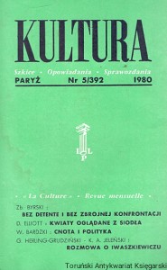 Kultura : Paryż Nr 5/392 1980 : Szkice-Opowiadania-Sprawozdania : Zb. Byrski, D. Elliott, W. Bardzki, G. Herling-Grudziński, K. A. Jeleński  / Praca zbiorowa 