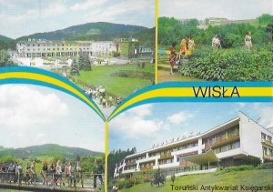 Pocztówka : Wisła. Miejscowość klimatyczna i ośrodek wypoczynkowy w Beskidzie Śląskim, nad rzeką Wisłą. W centrum uzdrowiska. Domy wczasowe w ośrodku wypoczynkowym „Partecznik”. Krajobraz okolic Wisły. / S. Ciesielska, J. Malinowski   (fot.)