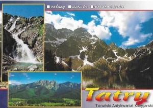 Pocztówka : Tatry. Mięguszowieckie Szczyty i Morskie Oko. Wodospad Siklawa. Giewont  / T. Ogórek  (fot.)