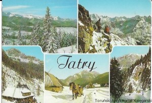 Pocztówka : Tatry. Panorama Tatr z Głodówki. Widok z drogi na Świnicę. Schronisko PTTK na Hali Kondratowej. Polana Chochołowska. W Dolinie Kościeliskiej  / Z. Biedrzycki, A. Chmielewski. M. Raczkowski. L. Surowiec  (fot.)