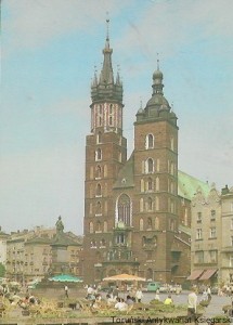 Pocztówka. Kraków - Rynek główny - Kościół Mariacki (XIII-XV w.)  / S. Jabłońska (fot.)