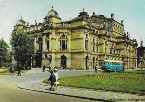 Pocztówka. Kraków. Teatr im. Juliusz Słowackiego wzniesiony w latach 1891-1893 wg projektu arch. Jana Zawiejskiego  / T. Biliński (wg fot.)  