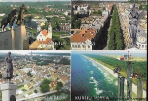 Pocztówka. Wilno. Kaunas. Klaipeda. Kursu Nerija : The Cities of Lithuania  / Brak autora 