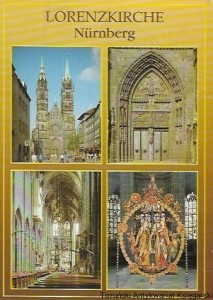  Pocztówka. Lorenzkirche Nurnberg. Lorenzkirche von Karolinenstrasse  / Paul Janke  (fot.)