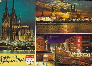 Pocztówka. Kola am Rhein. Dom-Rheinufer mit Sonnenuntergang Kaiser-Wilhelm-Ring  / Brak autora
