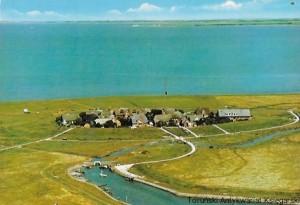  Pocztówka. Hallig Oland im Hintergrund die Insel Fahr  / Brak autora 