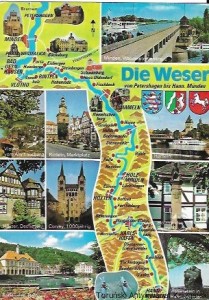 Pocztówka. Die Weser von Petershagen bis Hann. Munden : Auf froher Fahrt im Weserbergland  / Brak autora 