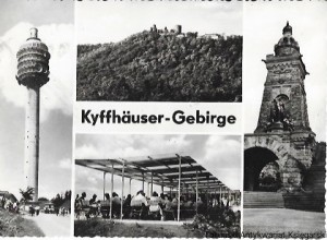 Pocztówka. Kyffhauser - Gebirge. Fernsehturm Kulpenberg u. Terrassen-Gaststatte  / Brak autora 