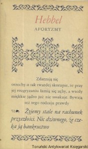Aforyzmy  / Christian Friedrich Hebbel 