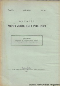 Annales Musei Zoologici Polonici Tom IX. 25.II.1932. Nr 18  / Praca zbiorowa  