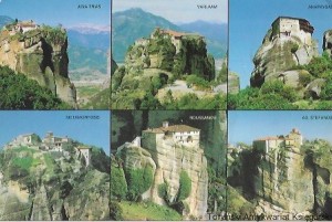 Pocztówka. Greece. Agia Trias, Varlaam, Anapavsas, Metamorfosis, Roussanou, Ag.Srefanos  / Brak autora 