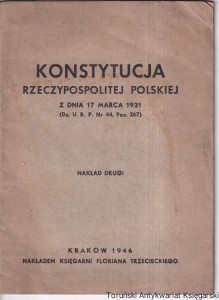 Konstytucja Rzeczpospolitej Polskiej z dnia 17 marca 1921 nakład drugi 
