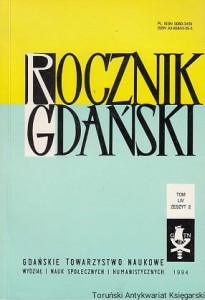  Rocznik Gdański Tom LIV zeszyt 2 / Edward Breza (red.) 