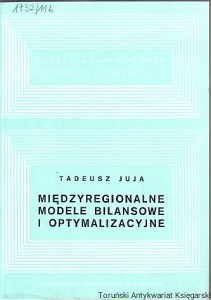 Międzyregionalne modele bilansowe i optymalizacyjne
