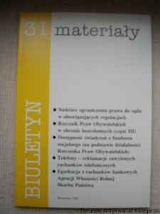 Biuletyn Rzecznika Praw Obywatelskich - materiały. Zeszyt nr 31