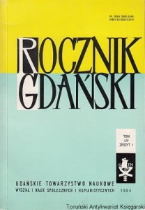 Rocznik Gdański Tom LIV zeszyt 1 / Edward Breza (red.)