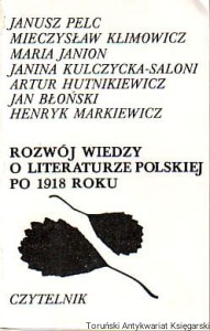 Rozwój wiedzy o literaturze polskiej po 1918 roku