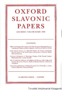 Oxford Slavonic Papers New Series Volume XXXIII 2000 / G.S. Smith, J. Naughton, C.M. Macrobert [Older and younger recensions of the first Novogrod Chronicle / A. Timberlake, Early Pomest'e Grants as a historical source / D. Ostrowski, ...]