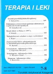 Terapia i leki, rok 1998/XXIV/XLVIII Lipiec-Sierpień nr 7-8 / Praca zbiorowa