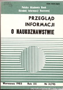 Przegląd informacji o naukoznawstwie Rok XX Nr 3 (70)