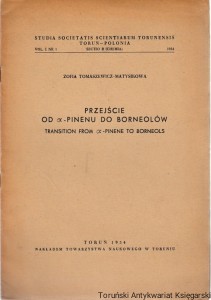 Przejście od alfa-pinenu do borneolów / Zofia Tomaszewicz-Matysikowa