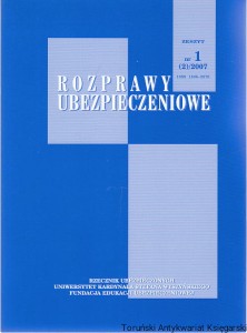 Rozprawy Ubezpieczeniowe Zeszyt 1 (2)/2007